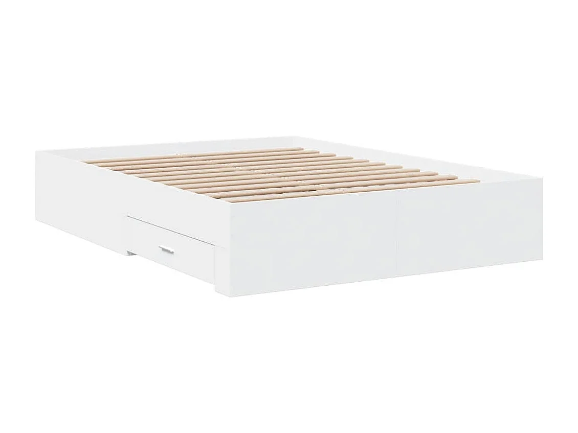 Bedframe met lades bewerkt hout wit 120x200 cm