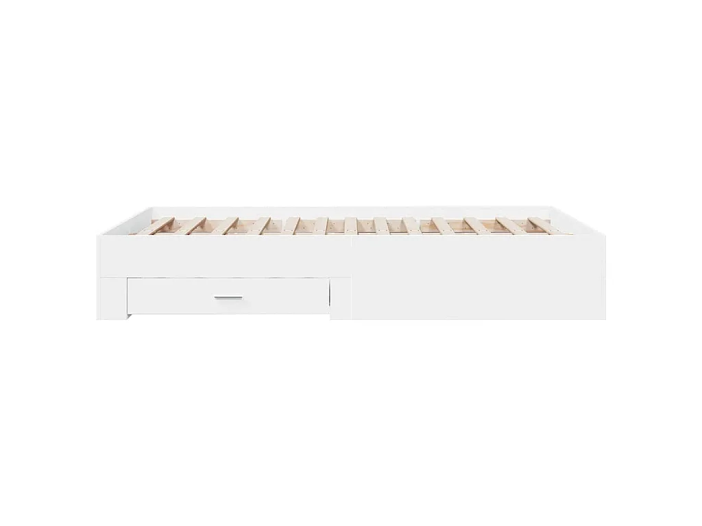 Cadre de lit avec tiroirs sans matelas blanc 120x200 cm