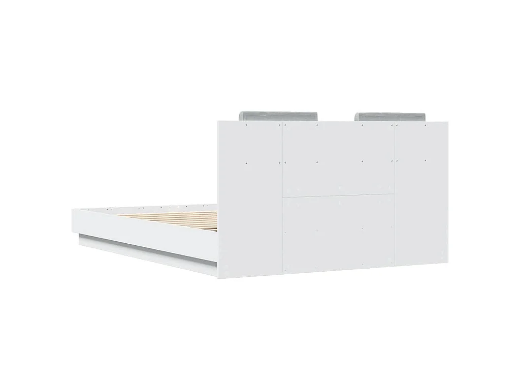Giroletto con Testiera Bianco 150x200 cm in Legno Multistrato