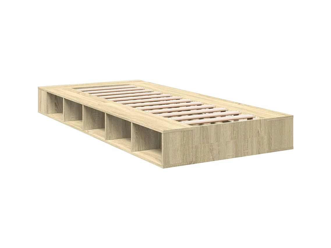 Bedframe bewerkt hout sonoma eikenkleurig 90x200 cm