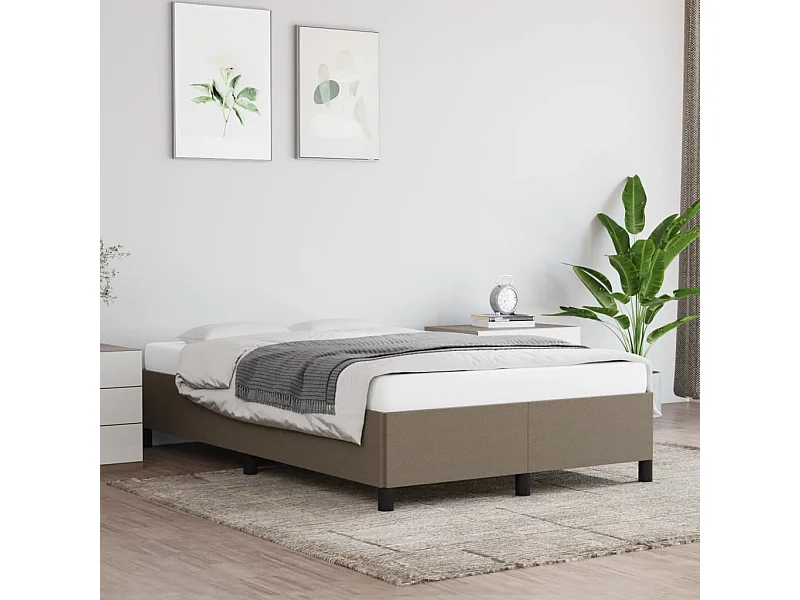 Cadre de lit sans matelas taupe 120x190 cm tissu