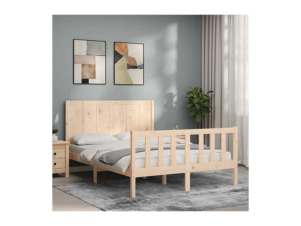 Cama sem colchão 140x200 cm madeira de pinho maciça