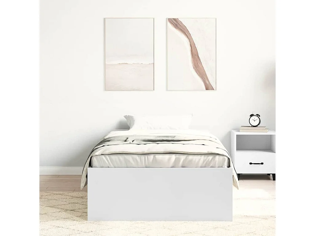 Cadre de lit sans matelas blanc 90x200 cm
