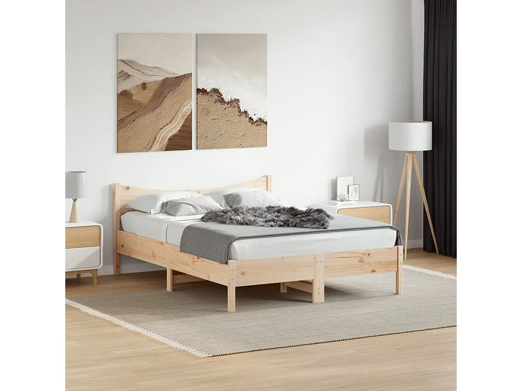 Cadre de lit sans matelas 120x200 cm bois de pin massif