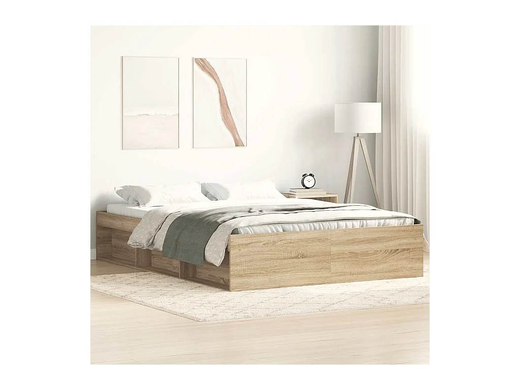 Cadre de lit sans matelas chêne sonoma 120x190 cm