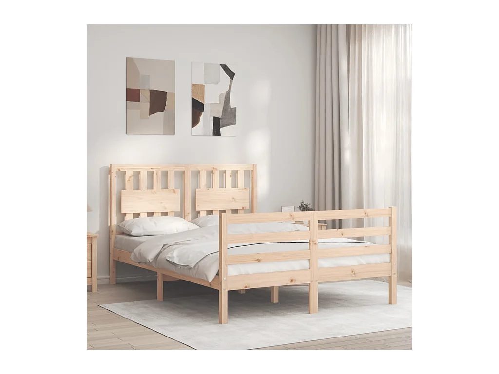 Cadre de lit sans matelas bois massif