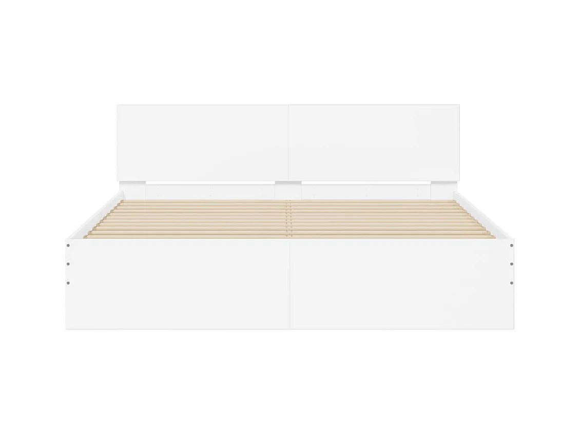 Giroletto con Testiera e LED Bianco 150x200 cm