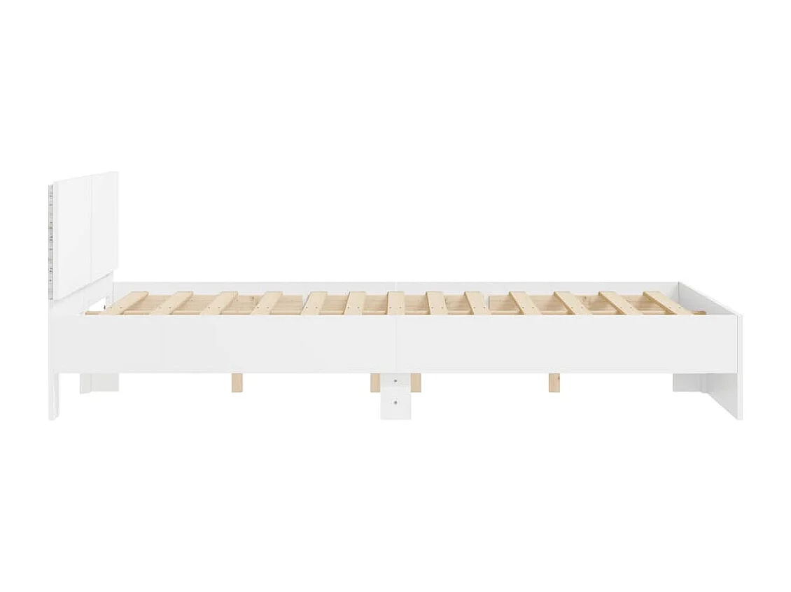 Cadre de lit avec LED sans matelas blanc 150x200 cm
