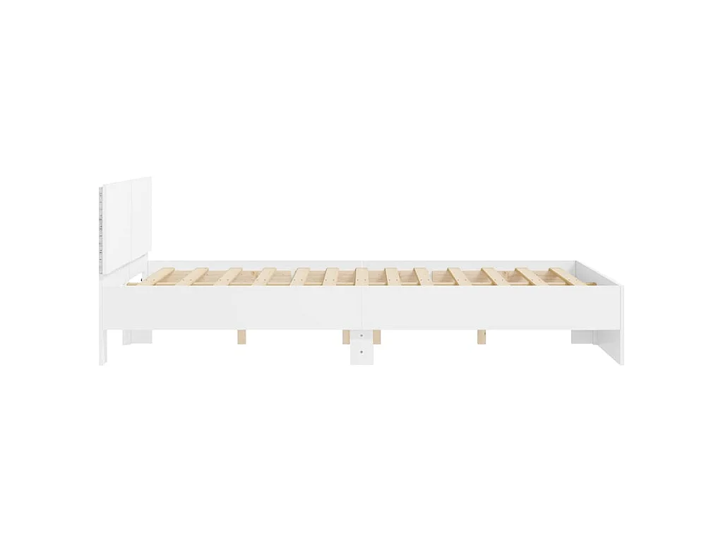 Cadre de lit avec LED sans matelas blanc 150x200 cm