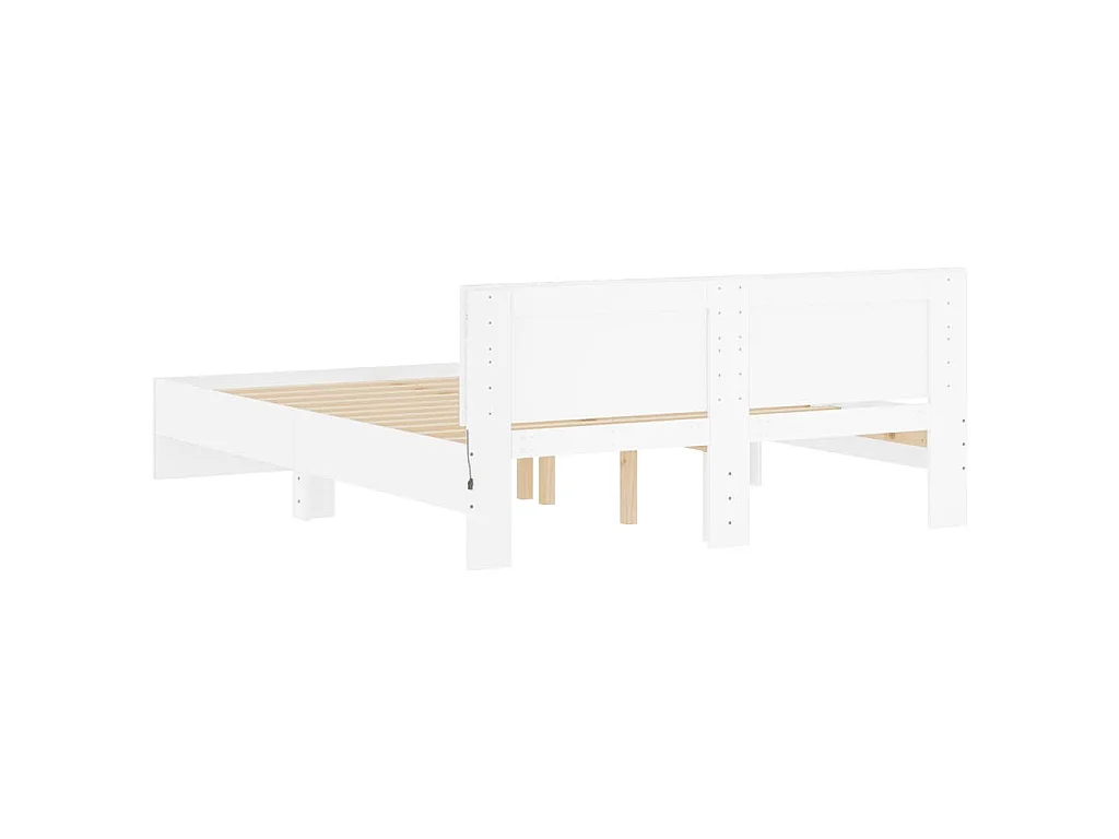 Cadre de lit avec LED sans matelas blanc 150x200 cm