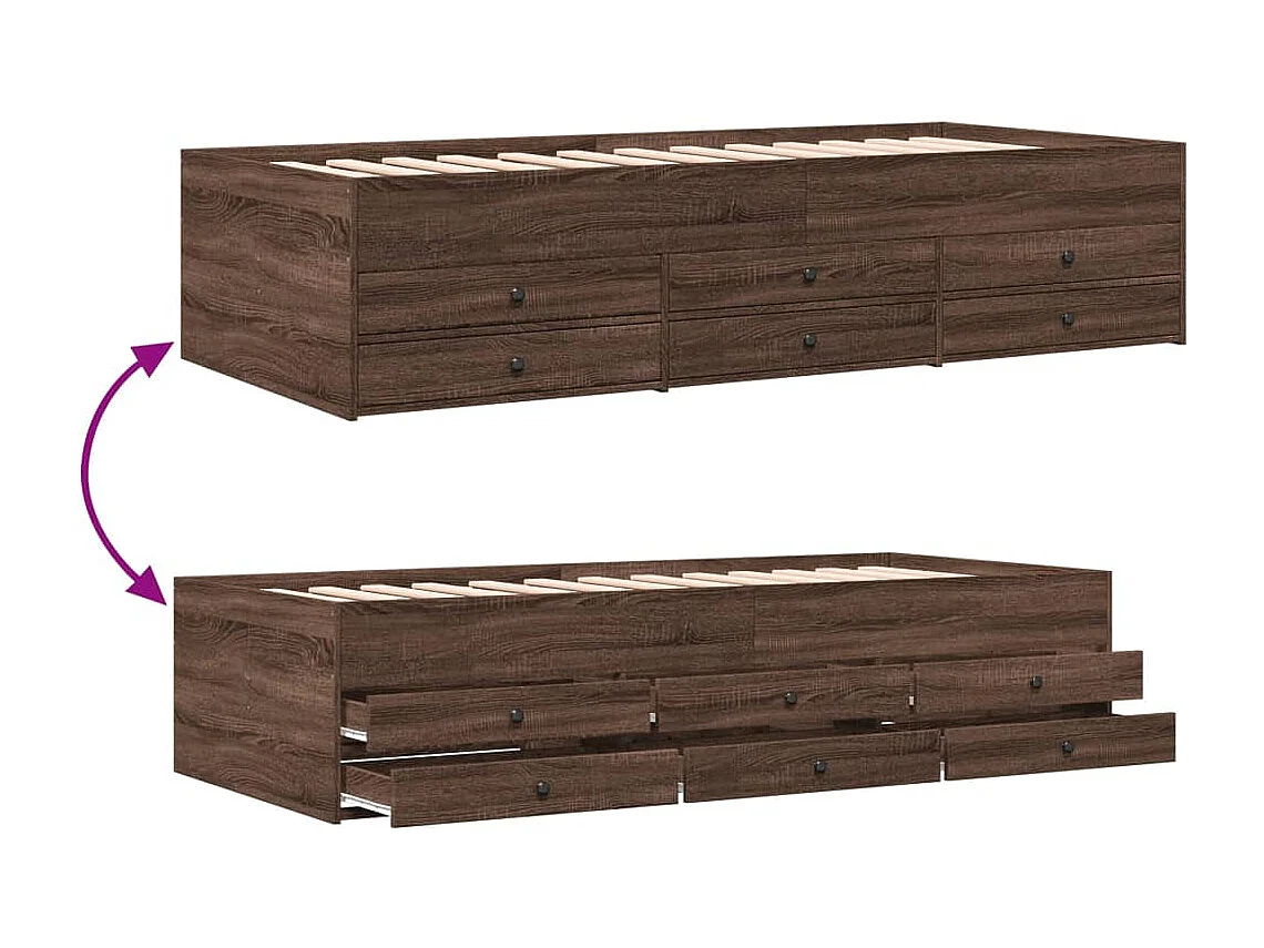 Tagesbett mit Schubladen ohne Matratze 75x190 cm