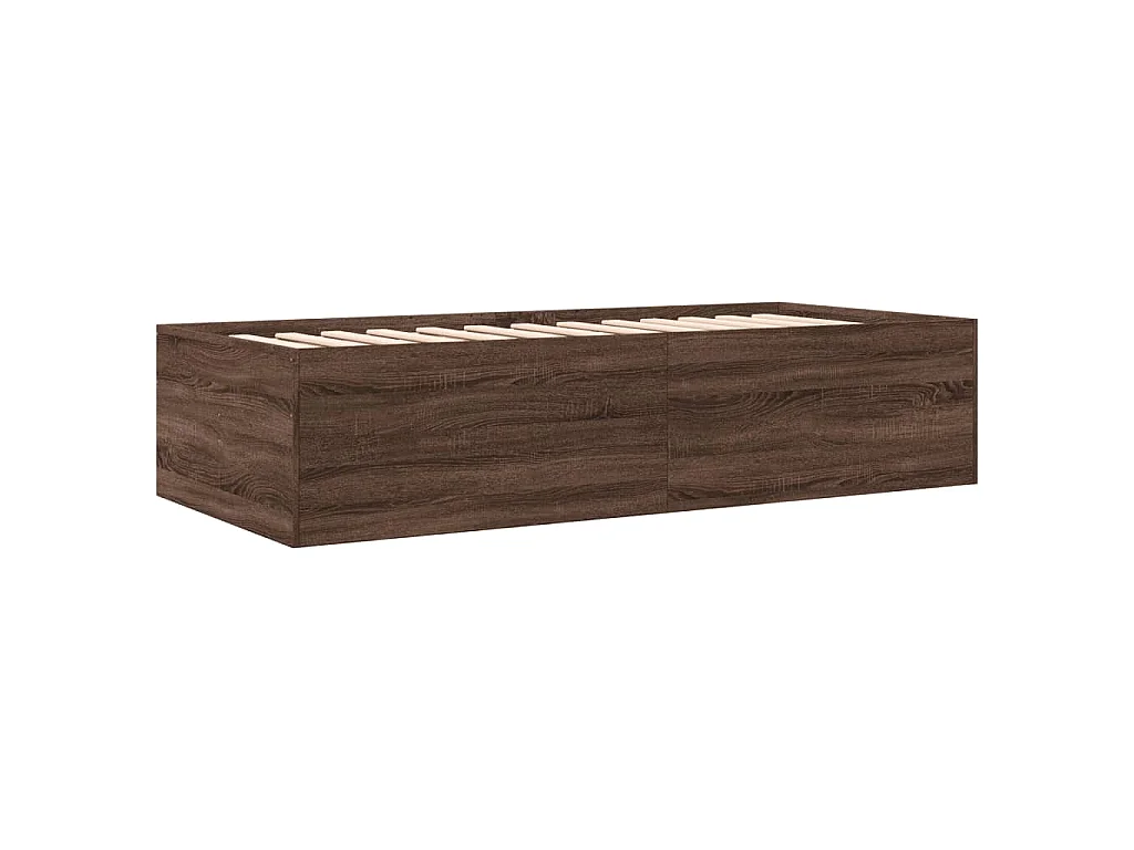 Lit de jour avec tiroirs sans matelas chêne marron 75x190 cm