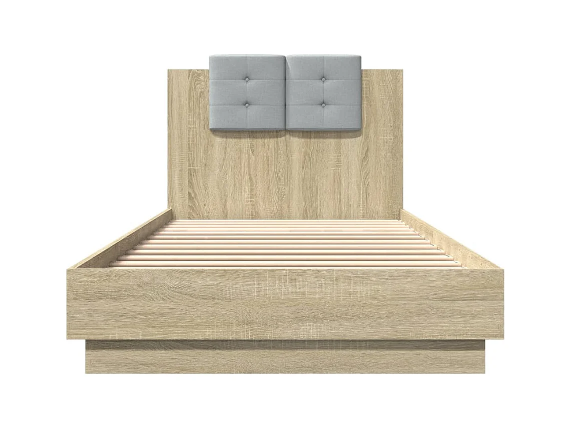 Cadre de lit avec LED sans matelas chêne sonoma 100x200 cm