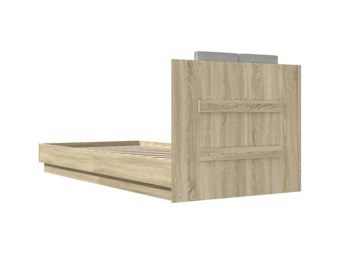 Cadre de lit avec LED sans matelas chêne sonoma 100x200 cm