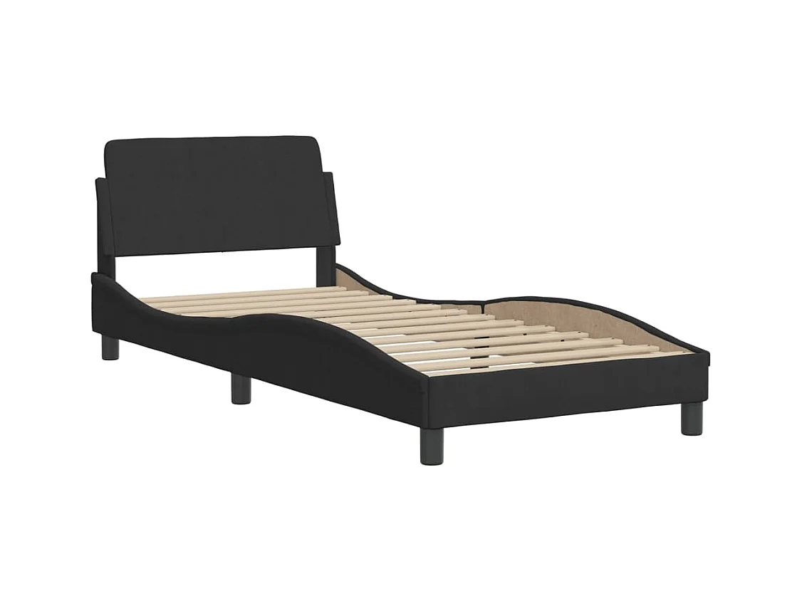 Letto con Materasso Nero 80x200 cm in Velluto