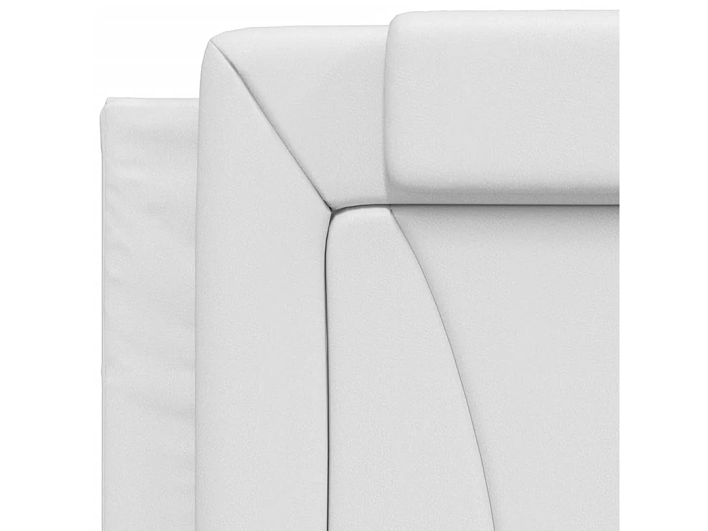 Cama Viana con colchón cuero sintético blanco 90x200 cm