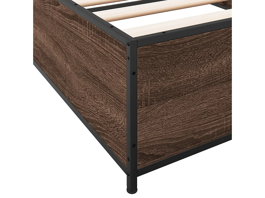 Cadre de lit sans matelas chêne marron 100x200 cm