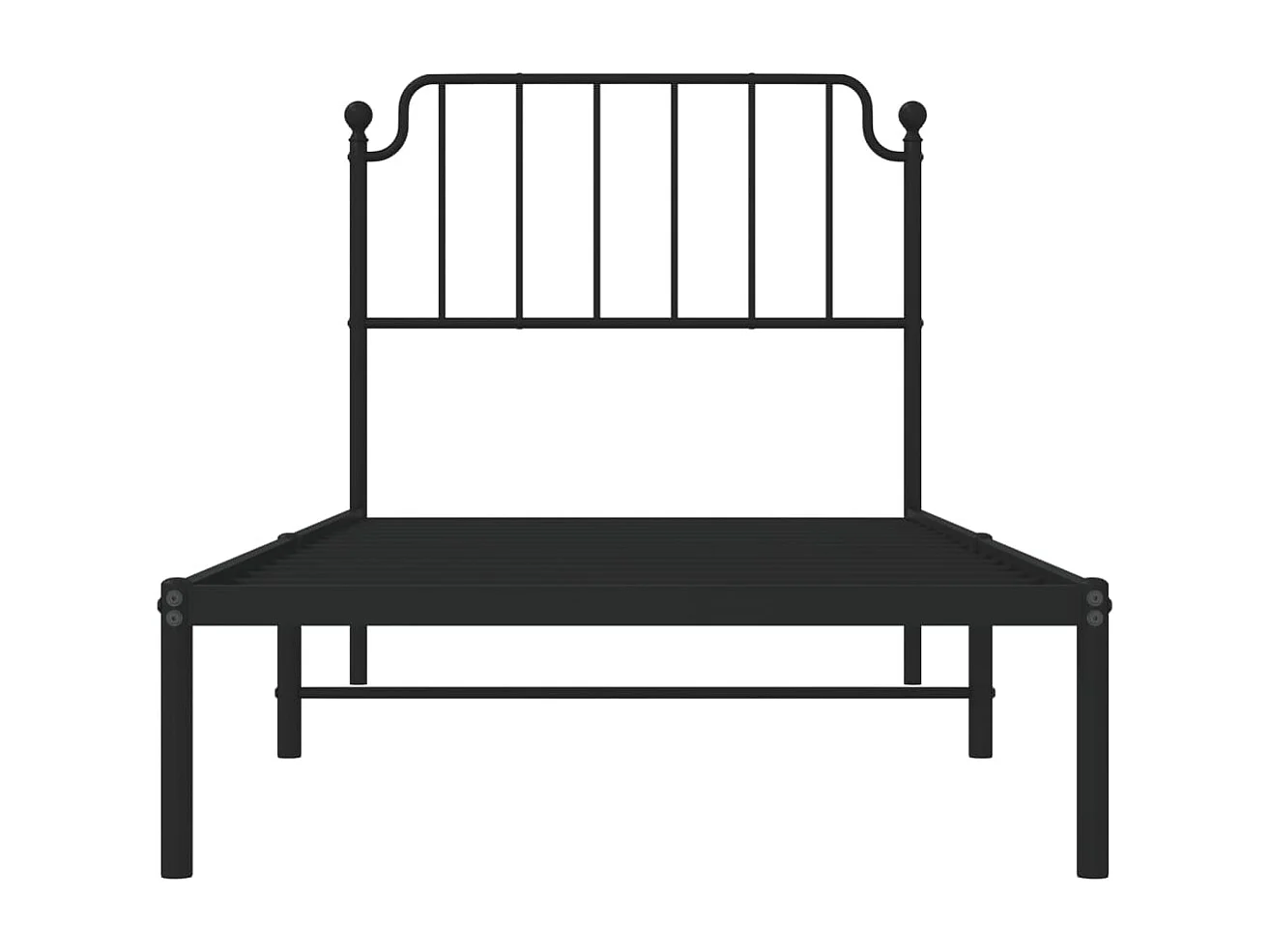 Bettgestell mit Kopfteil Metall Schwarz 90x190 cm