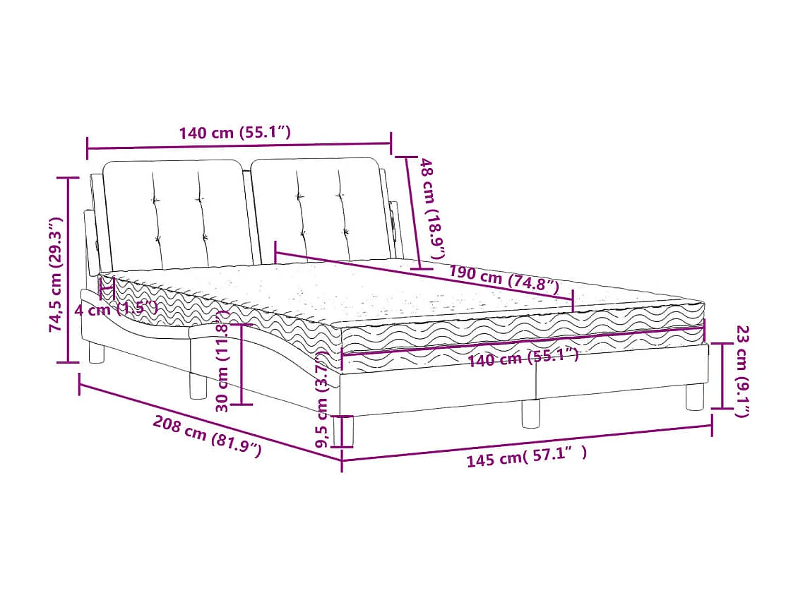 Giroletto senza Materasso Zadar Cappuccino 140x190cm Similpelle