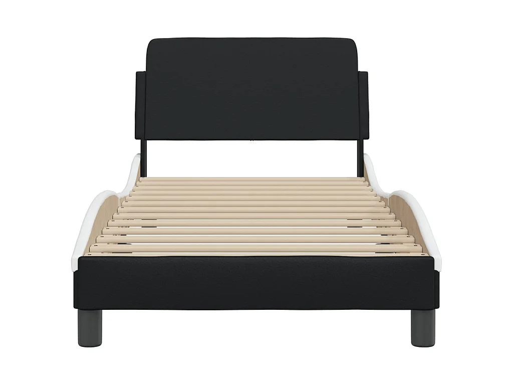 Bedframe "Dover" kunstleer zwart en wit 90x190 cm