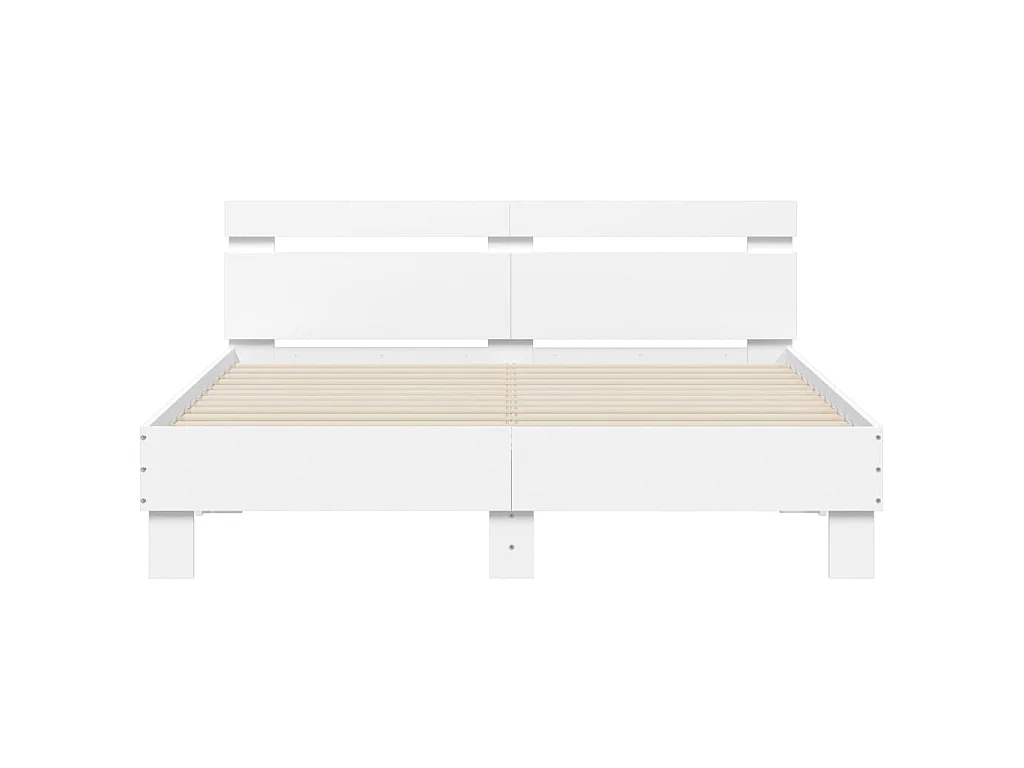 Giroletto con Testiera e LED Bianco 140x190 cm