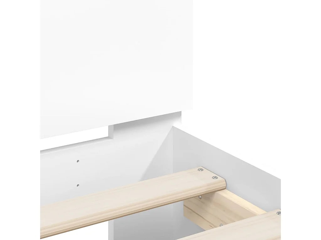 Bedframe met hoofdeinde en LED wit 140x190 cm