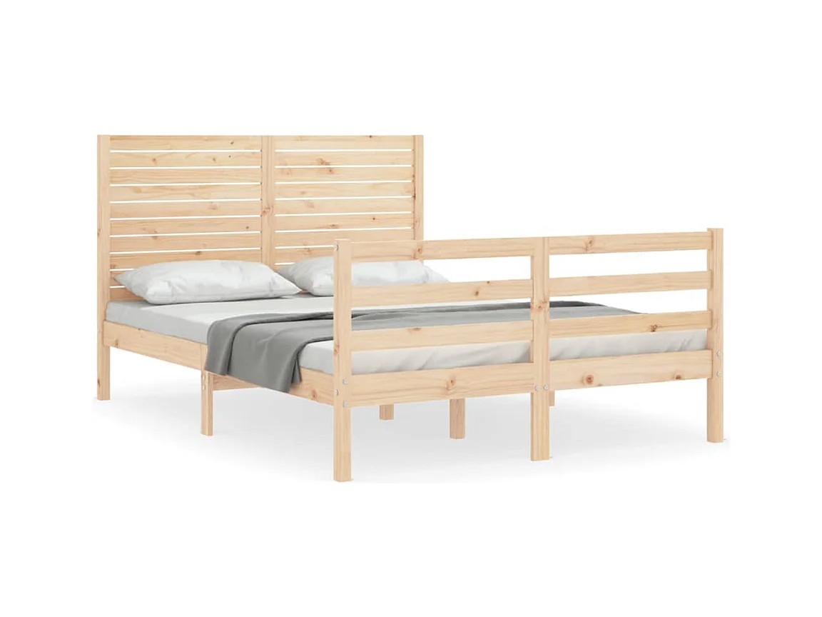Cadre de lit sans matelas 140x190 cm bois massif