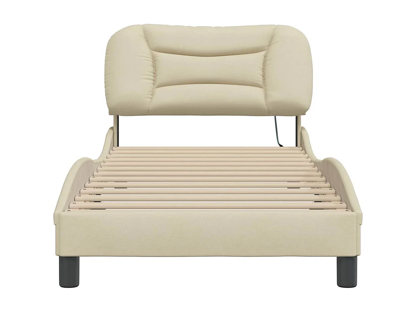 Cadre de lit sans matelas Hvar crème 90x190 cm tissu