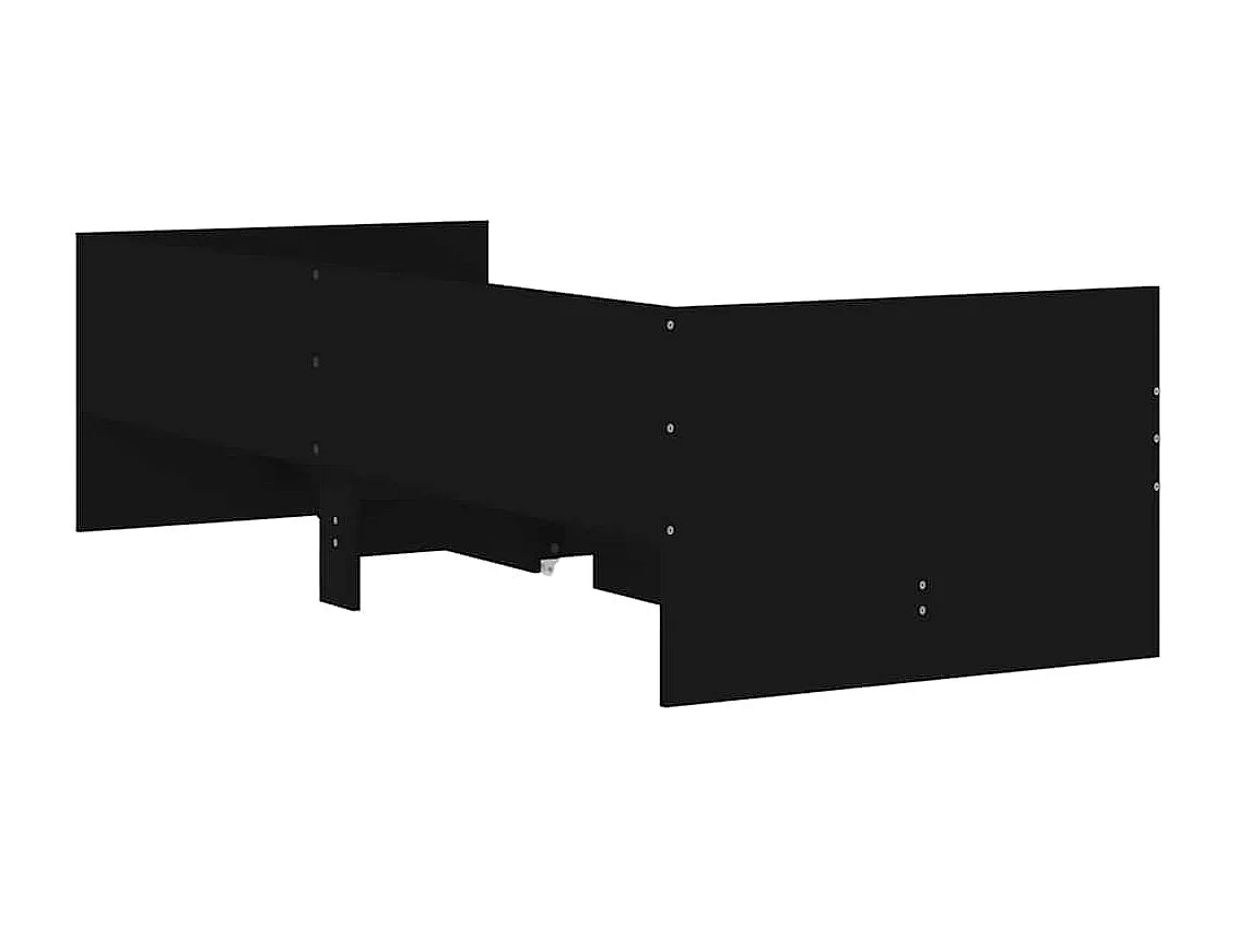 Bettgestell mit Schubladen Schwarz 90x190 cm
