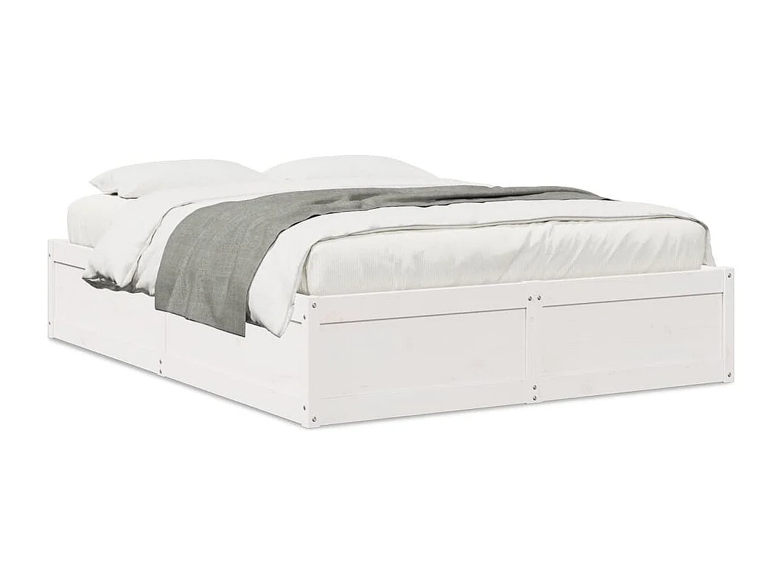 Cadre de lit sans matelas blanc 140x200 cm bois de pin massif