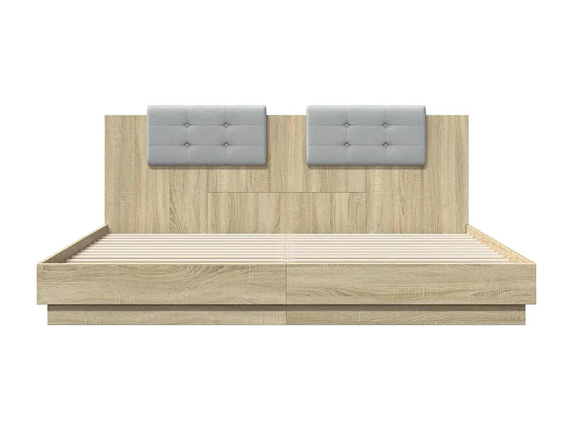 Cadre de lit avec LED sans matelas chêne sonoma 180x200 cm