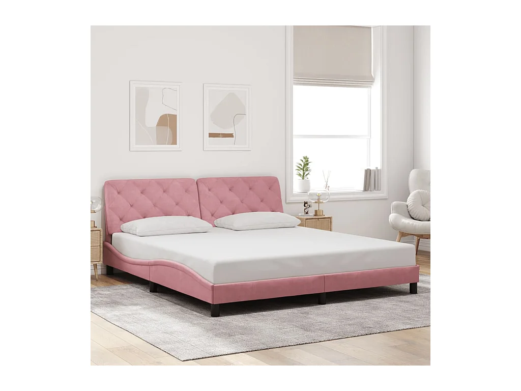 Giroletto con Luci LED Rosa 180x200 cm in Velluto