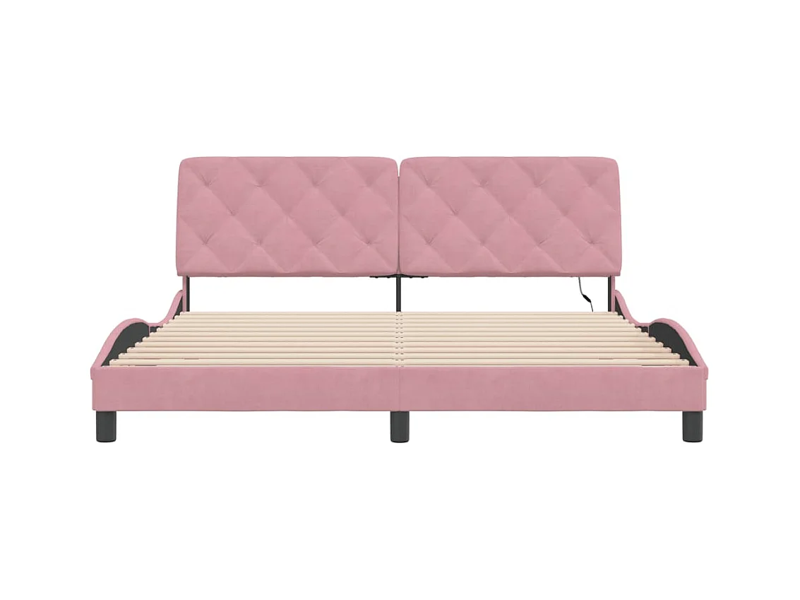 Giroletto con Luci LED Rosa 180x200 cm in Velluto