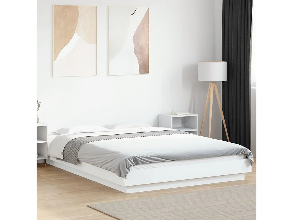 Cadre de lit sans matelas blanc 140x200 cm