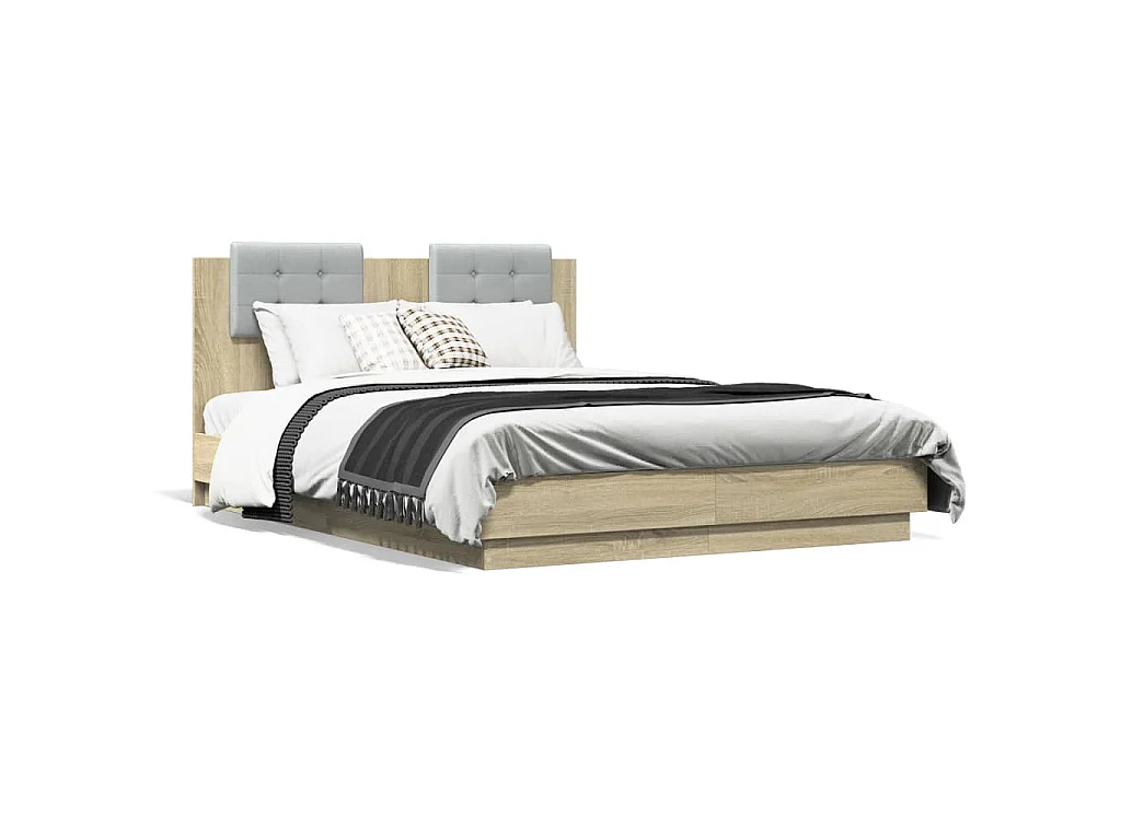 Cadre de lit sans matelas chêne sonoma 120x190 cm