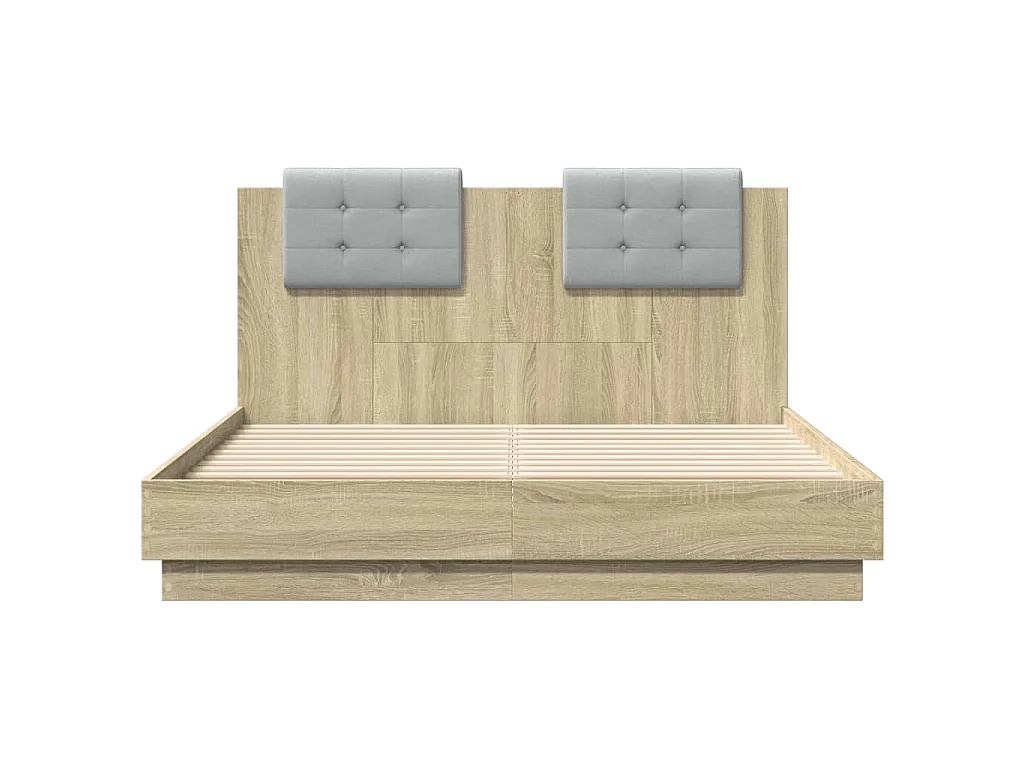 Cadre de lit sans matelas chêne sonoma 120x190 cm