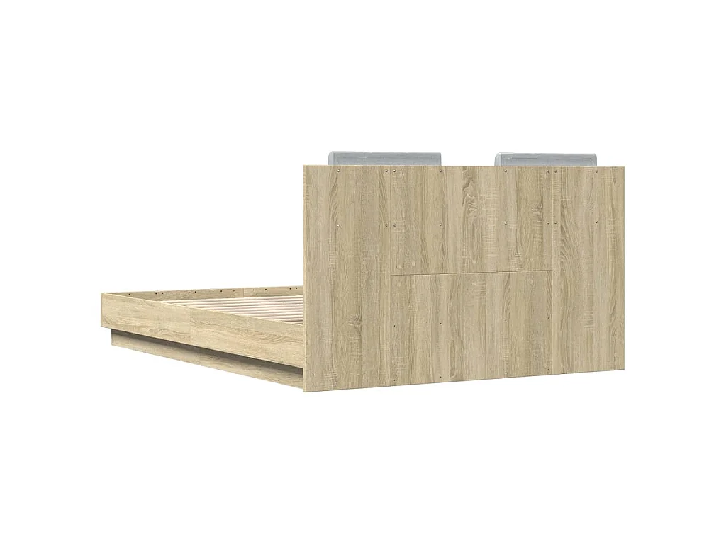 Cadre de lit sans matelas chêne sonoma 120x190 cm