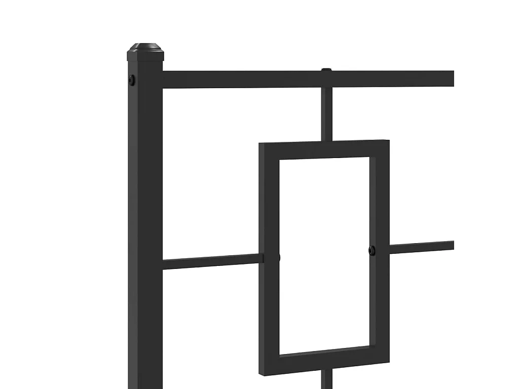 Cadre de lit métal sans matelas et pied de lit noir 100x200 cm