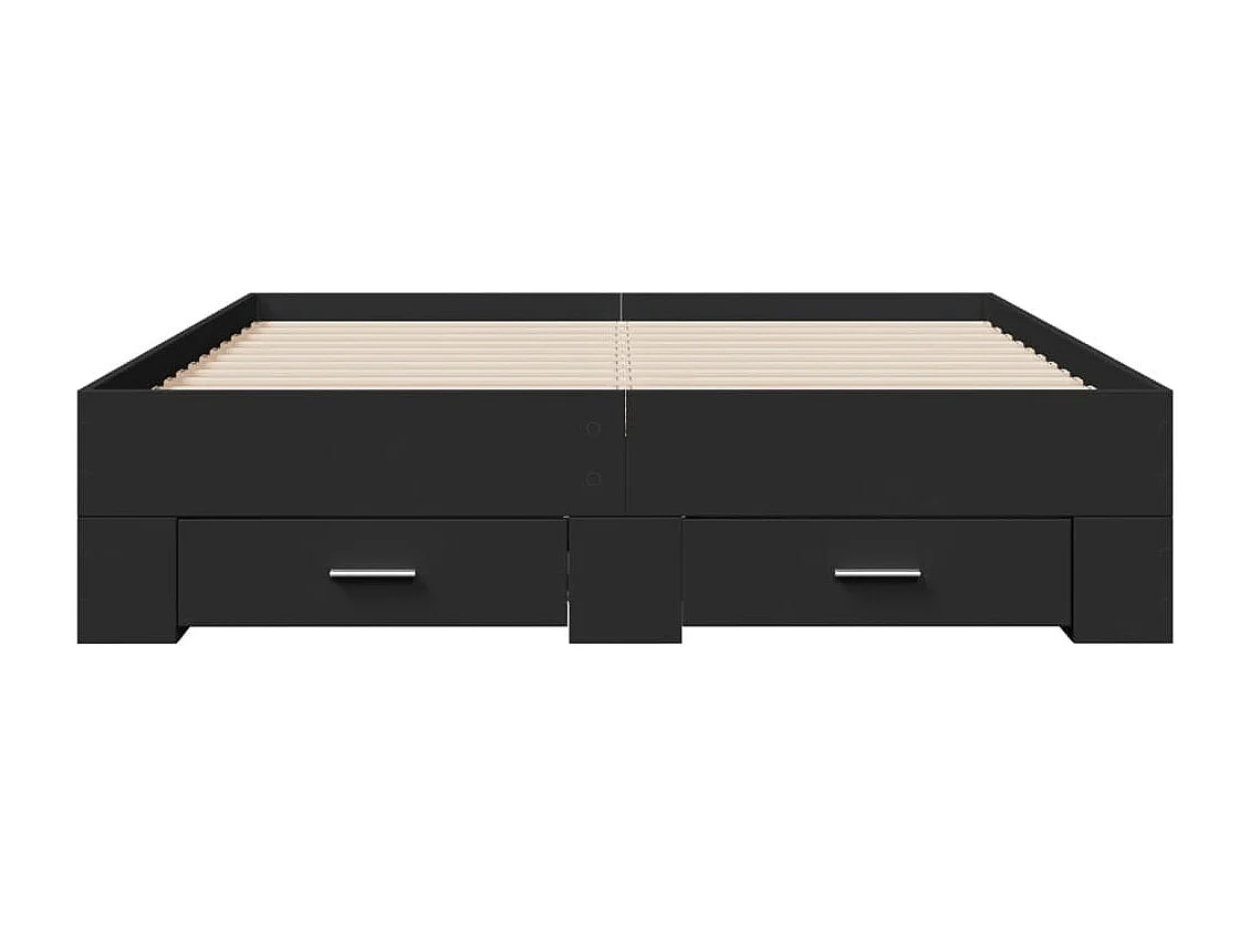 Cama con cajones madera de ingeniería negro 120x200 cm