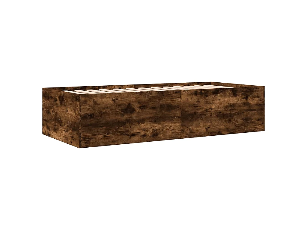 Lit de jour avec tiroirs sans matelas chêne fumé 90x200 cm