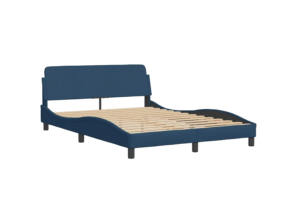 Lit avec matelas Hvar bleu 120x200 cm tissu
