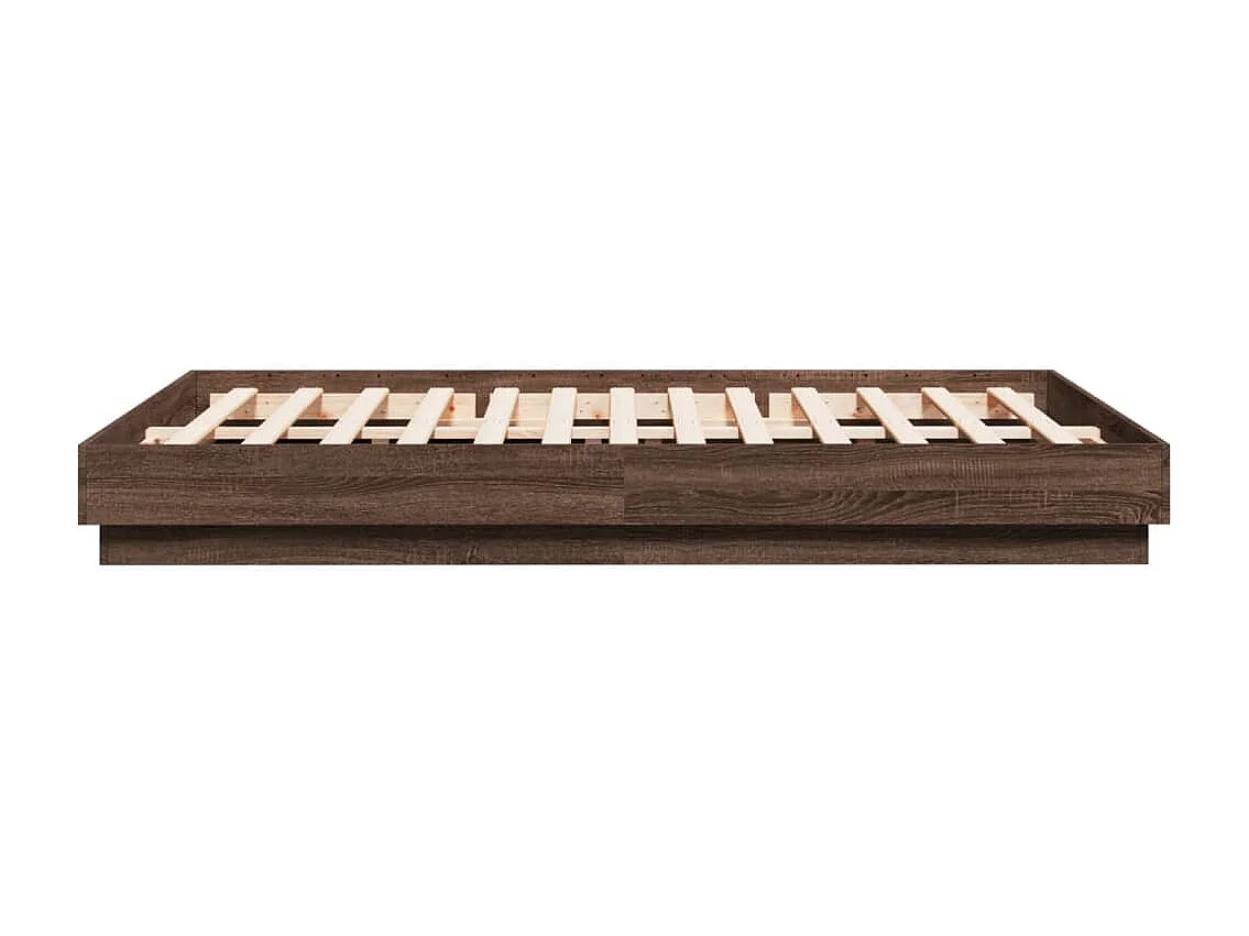 Cadre de lit avec LED sans matelas chêne marron 150x200 cm