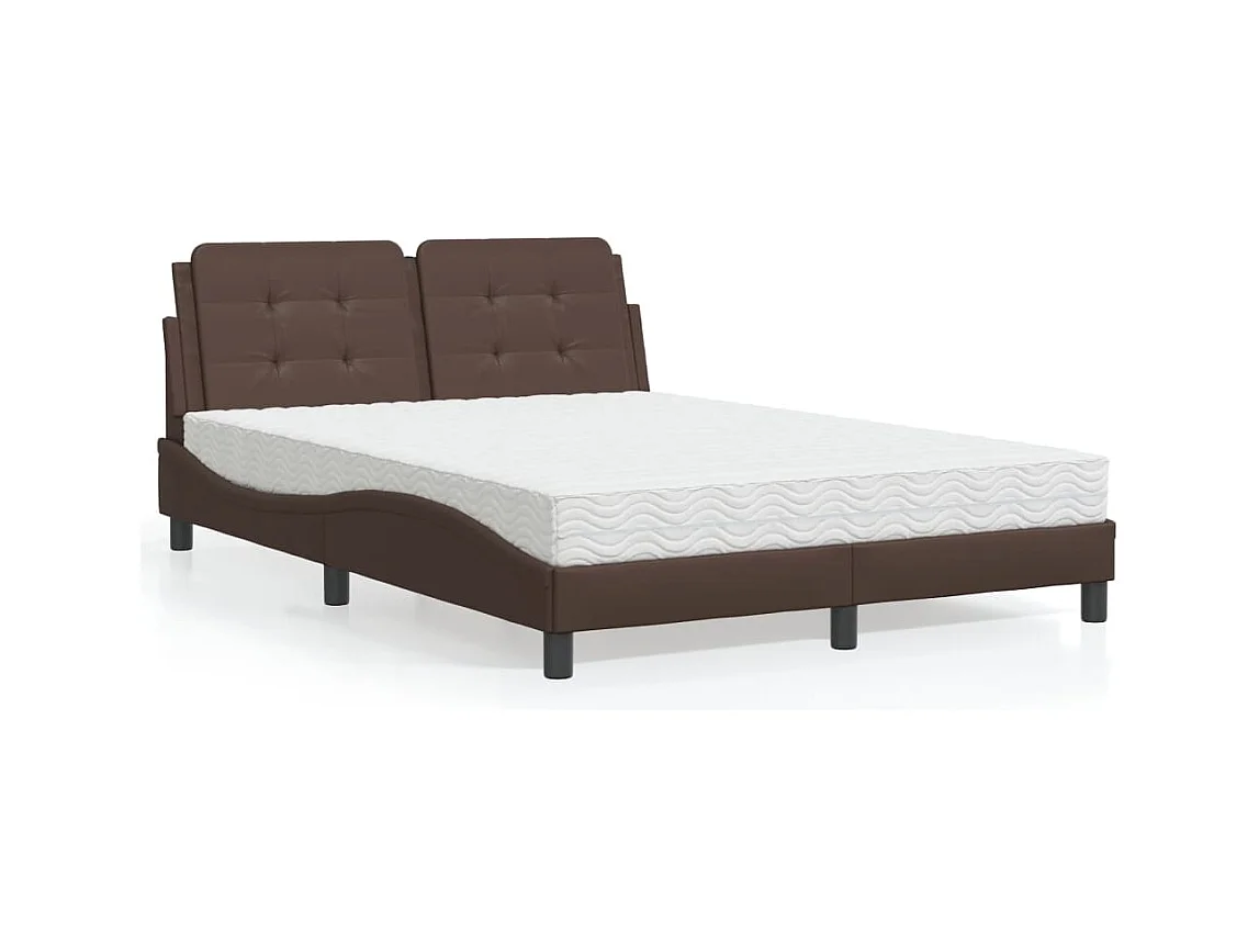 Bedframe zonder matras "Zadar" kunstleer bruin 140x190 cm