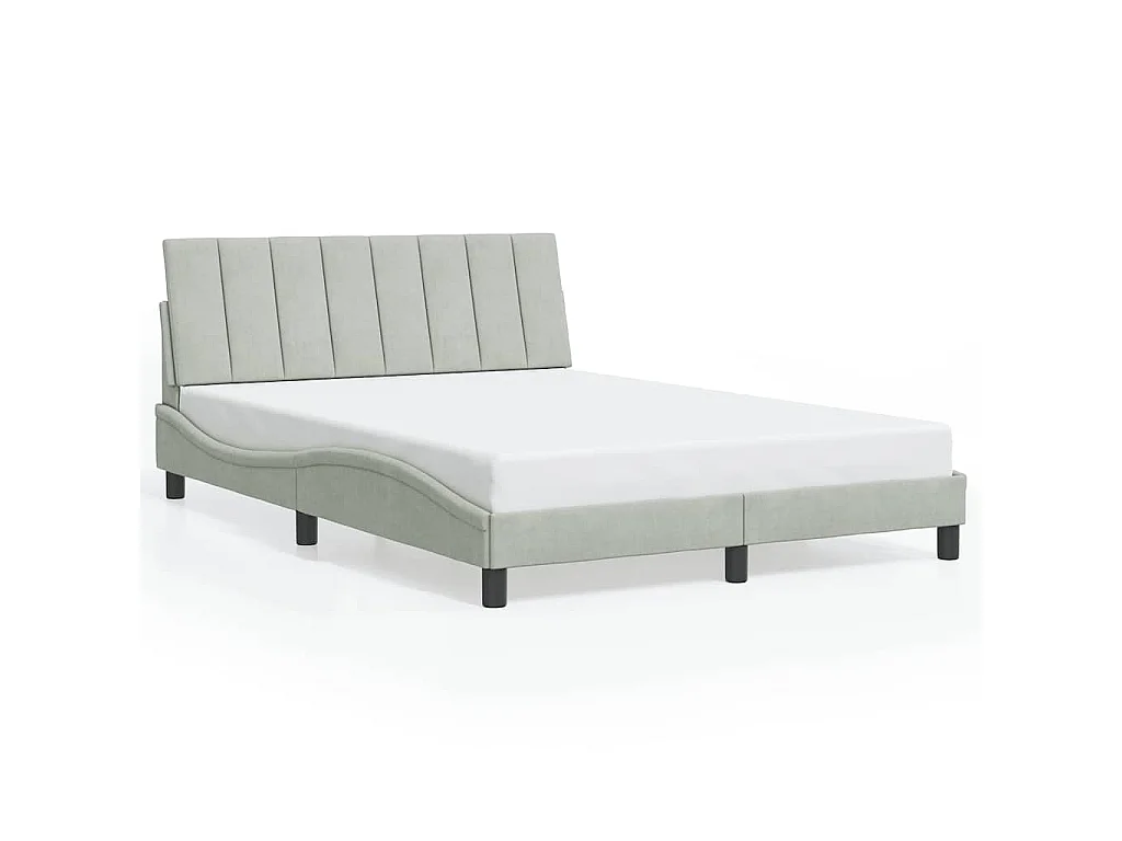 Giroletto senza Materasso Hanko Grigio Chiaro 120x200 cm Velluto