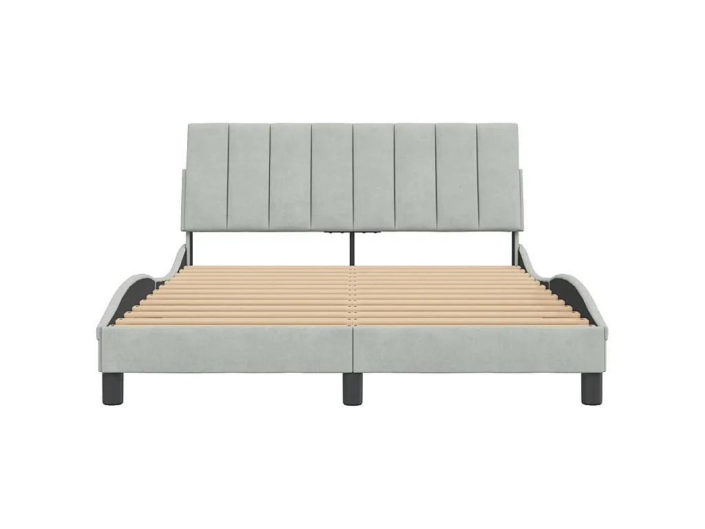 Giroletto senza Materasso Hanko Grigio Chiaro 120x200 cm Velluto