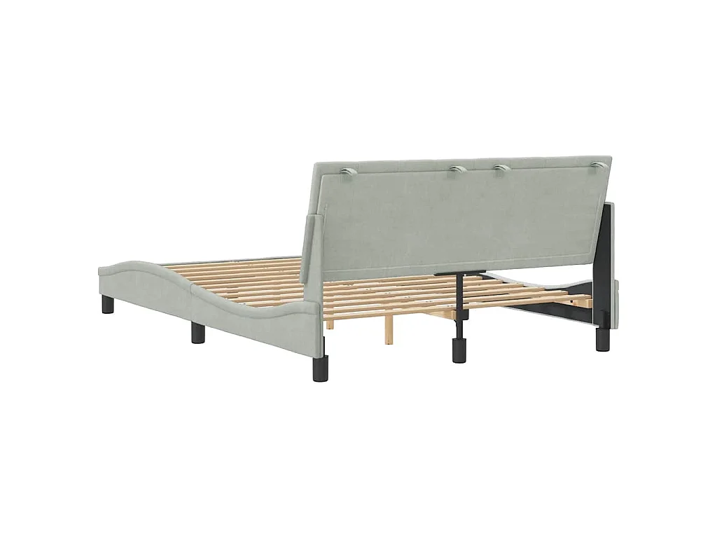 Giroletto senza Materasso Hanko Grigio Chiaro 120x200 cm Velluto