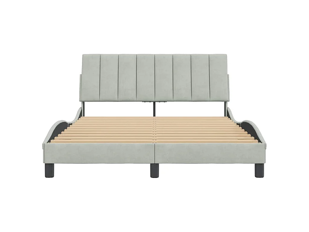 Bedframe zonder matras "Hanko" 120x200 cm fluweel lichtgrijs
