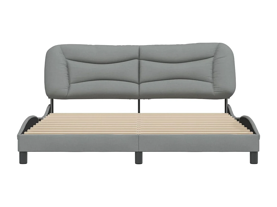 Cadre de lit sans matelas Hvar gris clair 180x200 cm tissu