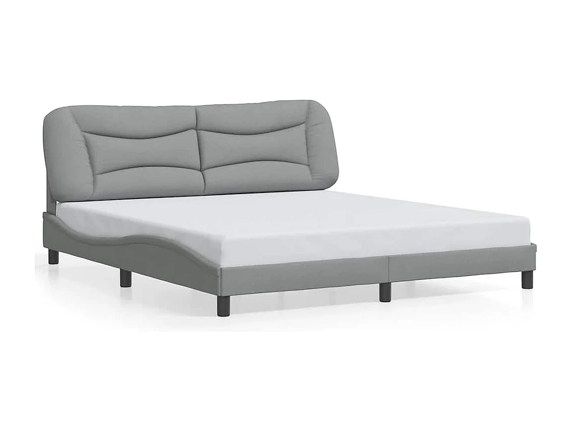 Bedframe zonder matras "Hvar" stof lichtgrijs 180x200 cm