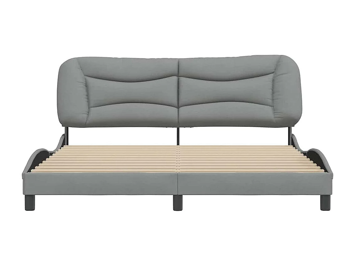 Bedframe zonder matras "Hvar" stof lichtgrijs 180x200 cm